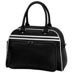 BagBase BG075BKWH Retro Bowling Bag - Black/White, Medium