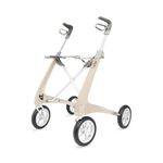 byACRE Carbon Ultralight Rollator Walker with Organizer Bag; Regular Track; 16.5" x 24" Seat (W x H); Oyster White