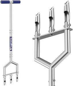 Manual Push Core Aerator Lawn Tool: Semi-Assembled Lawn Aerator with 3 Replaceable Hollow Tine - Yard Aeration Tool for Lawn Grass Plug Air Aerators, Handheld Lawn Care Coring Soil Aerator - Blue