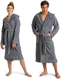 Möve Unisex Superwuschel hooded bathrobe, Stone, L UK