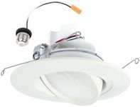 HALO RA 6-Inch Recessed LED Trim Downlight with Adjustable Gimbal, Selectable Lumens and Color Temperatures, Dim-to-Warm - RA56LS9FSD2W1EWH