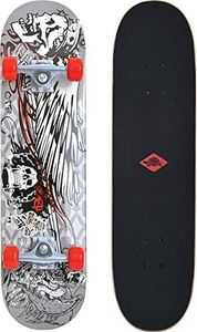 Schildkröt Skateboard Kicker 31'', Eccellenti Caratteristiche per Principianti, Piattaforma Concava con Double Kick e Griptape, Cuscinetti ABEC5, Design: Red Parkour, 510601