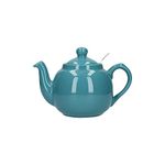 London Pottery Farmhouse Small Teapot with Infuser, Ceramic, Aqua, 2 Cup (600 ml)