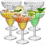 ZOOFOX 6 Pack Plastic Margarita Glasses, 11oz Stemmed Cocktail Glasses, Reusable Shatterproof Margarita Glasses, Unique Bar Glasses for Martini, Frozen Daiquiri, Tropical Summer Parties