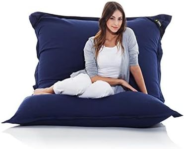SMOOTHY Original Cotton Indoor XXL Sitzsack 400L Riesensitzsack Sitzkissen Sessel aus Baumwolle für Kinder & Erwachsene (180 x 140 cm, Indigo-Blau)