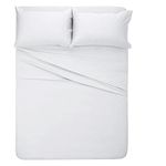 Short Queen Sheets for RV Camper - 400 Thread Count Cotton Bed Sheets,RV Short Queen Sheets (60 x 75), 4 Piece Set-Upto 15" Deep Pocket-RV Queen Sheets-Camper Sheets (White)