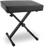 Pyle Adjustable Padded Bench-X-Style Foldable Keyboard Piano Seat w/Three Height Positions, 4 Non-Slip Rubber Feet, Extra Thick Foam Cushion PKST52, Standard