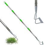 HASTHIP® 1.6m Gardening Weeder Assembly Long Handle Iron Weeder Wide Hoe Design Labor Saving Manual Gardening Weeder for Removing Weeds, Loosening Soil, Mixing Mulch & Compost