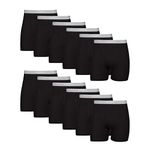 Hanes Boxer Briefs, Cool Dri Moisture-Wicking Underwear, Cotton No-Ride-up for Men, Multi-Packs Available, 12 Pack - Black, Large