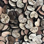 DGQ 200pcs Rustic Wooden Love Heart Wood Slices Crafts Wedding Table Scatter Decoration Crafts Children's DIY Manual Patch