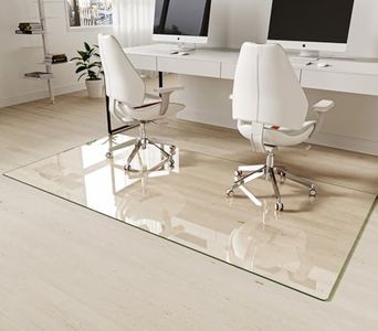[Upgraded Tempered Glass] Koonmi 40" x 80" Office Floor Desk Chair Mat for Carpet & Hardwood Floor