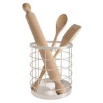 iDesign 51735 Kitchen Utensil Holder, Metal Wire Utensil Storage Basket, Practical Kitchen Utensil Storage for Wooden Spoons, Spatulas and More, Silver