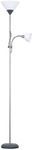 MiniSun | Modern Metallic Silver 2 Way Mother/Father Parent and Child Floor Lamp | Floor Lamps & Torchieres, Home Décor, Improvement & Lifestyle Essential