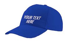 Personalised Baseball Cap | Custom Caps for Men | Perfect for Sports Teams and Outdoor Activities Adjustable Cotton Cap, Adult Unisex Cap (Royal Blue)