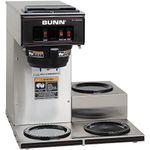 BUNN 13300.0003 VP17-3SS3L Pourover Commercial Coffee Brewer with 3 Lower Warmers, Stainless Steel (120V/60/1PH)