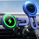 LISEN for 15W MagSafe Car Mount Charger, for iPhone 16 Wireless Car Charger Magnetic Car Phone Holder Mount, Car Phone Mount Charger Vent Fit for iPhone 16 15 Pro Max 14 13 12 MagSafe Case, Blue