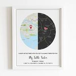 CADORE GIFTS-Long Distance Relationship Gifts, 2 Location City Map, Birthday Gift for Sister/Brother, Friendship Gift, Birthday Gift for Women, Wedding Gift for Couples (5x7 inches, White Frame)