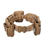 YAKEDA Tactical Battle Belt- Duty Belts Law Enforcement Airsoft Utility Belt Tactical Belt with Accessories Pouches 7-IN 1 (Mud color)