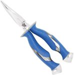 Cuda 8.5-Inch Titanium Bonded Bent Needle Nose Pliers, Blue