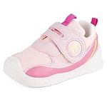 MK MATT KEELY Baby Girls First Walking Shoes Toddlers Breathable Mesh Pre Walker Trainers with Anti-Slip Rubber Sole,Pink,Size 6 UK Child