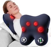 BOB AND BRAD Back Massager with Heat, Cordless Shiatsu Massagers for Neck and Back, Neck and Shoulder Massager, 3D Kneading Massage Pillow for Muscle Pain Relief, Relaxation Gifts for Women Men