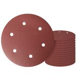 9 Inch 6 Hole Sanding Disc, GOH DODD 180 Grit 15 Pieces Hook and Loop Sandpaper Aluminum Oxide Sanding Pads Sand Paper for Drywall Sander