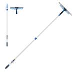 Unger Professional 14" Window Cleaning Tool: 2-in-1 Microfiber Scrubber and Squeegee with 8' Connect & Clean Pole