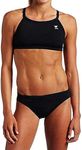 TYR Women's Solid Durafast Diamondback Workout Bikini,Black,Medium