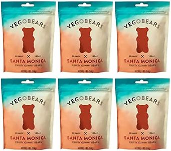 Candy People VegoBears Santa Monica Vegan Gummy Bears Organic Fruity Gummy Bears, Non-GMO, Banana, Pineapple, & Strawberry Gummies 4 Ounce (6 Pack)