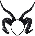 Qhome Gothic Antelope Sheep Horn Hoop Headband Forest Animal Aries Exhibition Cosplay Deluxe Costume Horns