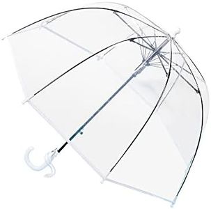 Chesoon Kids Clear Bubble Umbrella Durable Windproof Dome Surface Rain Umbrella Lightweight Auto Open Transparent Canopy for Boys Girls Aged 3-8,White