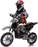 36V Electric Dirt Bike for Kids, Ride on Motorcycle 350W Brushless Motor Fast Speed 15.5MPH with LED Headlight, Leather Seat,Front+Back Brake for Teens Max Load 175lbs,Black
