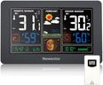 Newentor Weather Station Wireless Indoor Outdoor Thermometer, 7.5in Large Temperature Humidity Monitor, Forecast Station with Barometer, USB Output Port and Adjustable Backlight