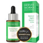 AWARD WINNER 2024 - Retinol Serum for Face + Vitamin E & Hyaluronic Acid – Anti aging Night Repair Skin Care - Blemish Control Acne Treatment Pore Minimizer - Hydrating - DERMAWORKS Skincare & Beauty