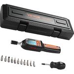 VEVOR Digital Torque Screwdriver, 1/4" Drive Screwdriver Torque Wrench, Electrician Torque Screwdriver with LCD, 2.65-70.67 in-lbs Torque Range, 0.01 N.m Increment Torque Screwdriver with Bits & Case