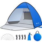 Glymnis Pop Up Beach Tent Instant Portable Sun Shade Shelter (S) 1-2 Persons UPF 50+ with Extendable Floor Zipper Door Automatic Easy Up Tent