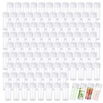 Zhibeisai 100 Pieces 5ml Plastic Sample Bottles Small Vial Storage Test Tube Storage Translucent Perfume Sample Bottles Container with Lids for Sweets Candy Lab,DIY Craft Wedding,5ml Bottles