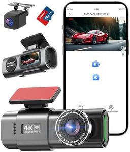 Dash Cam Auto Anteriore e Posteriore 4K UHD+1080P Con Scheda SD 64G WiFi Dual Dash Cam, Telecamera Auto Controllo delle App,WDR,Visione Notturna,Modalità Parcheggio,Sensore G, Registrazione in Loop