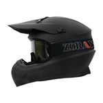 Zorax Matt Black S (55-56cm) ZOR-X305 Motocross HELMET & Motorcycle Goggles MX Quad ATV Sports Enduro Crash Dirt Bike Helmet ECE 22.06 Certified