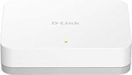 D-Link 5 Port Gigabit Ethernet Network Switch- Plug and Play, Ethernet Splitter, Fanless, Traffic Optimization, Unmanaged (DGS-1005A), White