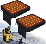 Thyle 2 Pcs Portable Heated Seat Cushion Waterproof Stadium Seat Pad Rechargeable USB Power Chair Pad with 3 Level Adjustable Temperature Buckle for Sports Camping Fishing Office Home [No Power Bank]