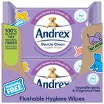 Andrex Gentle Clean Moist Toilet Tissue - Flushable Hygiene Wipes Single (12 Packs x 36 Sheets)