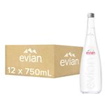 Evian Natural Mineral Water Bottle, 12 x 750 ml