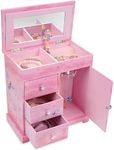 Jewelkeeper Musical Box with 3 Pullout Drawers, Fairy and Flowers Design, Dance of The Sugar Plum Fairy Tune