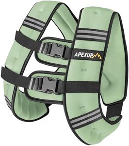 APEXUP Weighted Vest with 5lbs/10lbs/15lbs/20lbs/25lbs/30lbs Weights and Reflective Stripe, Weight Vest Men Women for Workout, Strength Training, Running (Mint, 20lbs)
