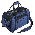 PETTOM Dog Cat Carrier Foldable Waterproof Pet Carrier with Shoulder Strap Soft Padded Travel Airplane Car Train Pet Carrier (Royal Blue, S: 43 * 20 * 24cm)