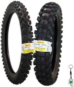 Pirelli Scorpion MX Extra X 80/100-21 51M Front & 110/90-19 62M Rear Tube Type Motorcycle Tires: Engineered for Motocross and Off-Road Training and Amateur Racing Performance with Keychain