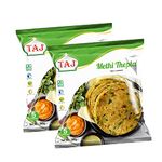 Taj Methi Thepla | 300G | 5Pieces | No Preservatives | Frozen | All natural | Vegetarian | Spicy Chapatti (Pack of 2)