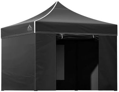 Instahut 3x3m Gazebo, Pop Up Camping Tent Marquee Folding Black Gazebos Garden Outdoor Wedding Party Canopy Patio Carport, Water Resistant and UV Removable Sidewalls Height Adjustable