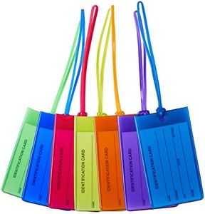 Luggage Tags 8 Pack,Auervo Flexible Silicone Travel Tags, ID Labels, Name Card Holder for Baggage Bags Suitcases Backpacks 8 Colors (8pcs)
